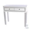 Freya 2 Drawer White Mirrored Console Table