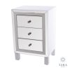 Freya 3 Drawer White Mirrored Locker