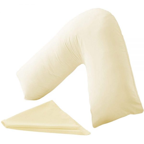 V Shape Cream Polycotton Pillowcase