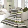Biederlack Block Stripe Green Blanket 150x200