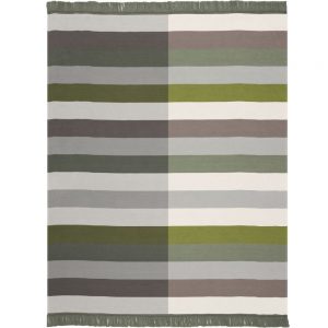 Biederlack Block Stripe Green Blanket 150x200