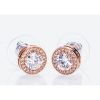 Rose Gold White Stone and Diamante Earrings