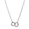 Silver Interlocking Diamante Rings Necklace