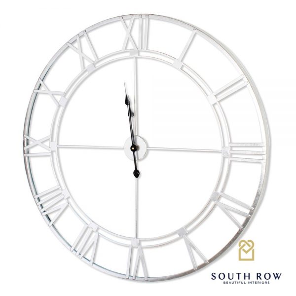 Alana Feature Wall Clock Silver Leaf