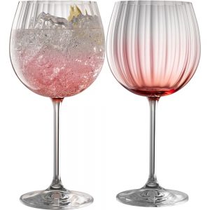 Galway Crystal Erne Gin & Tonic set of 2 in Blush