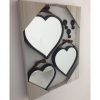 Set of 3 Bronze Colour Heart Mirrors Assorted Size