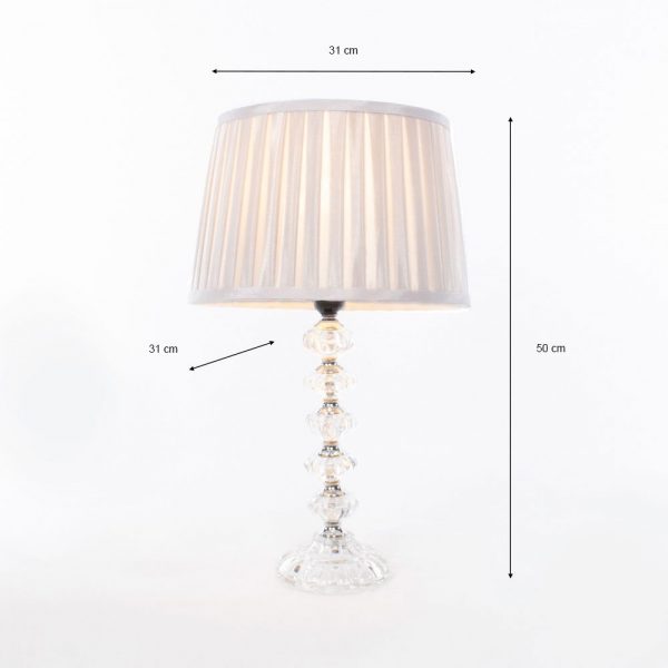 Bianca Table Lamp With Grey Pleated Shade