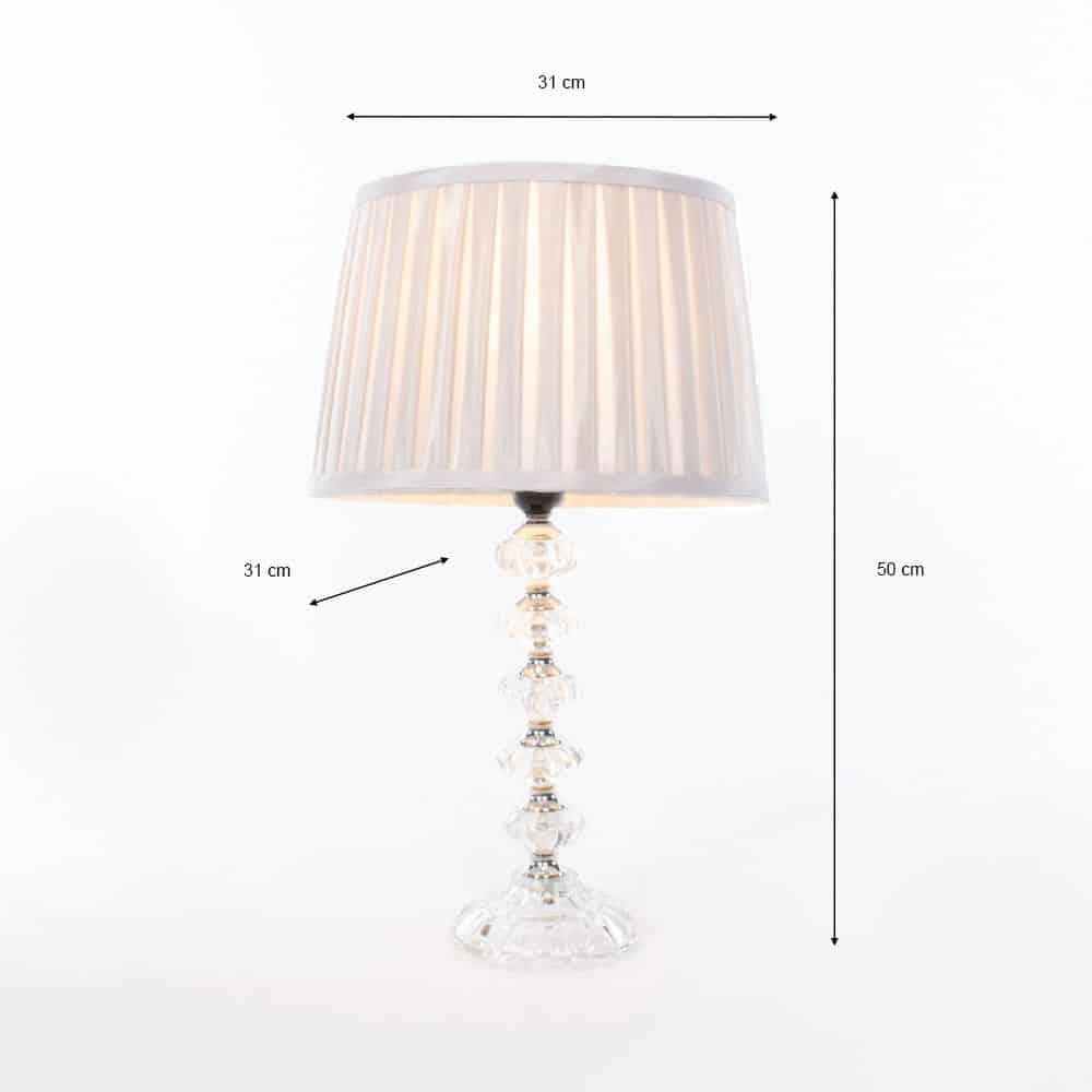 Bianca Table Lamp With Grey Pleated Shade