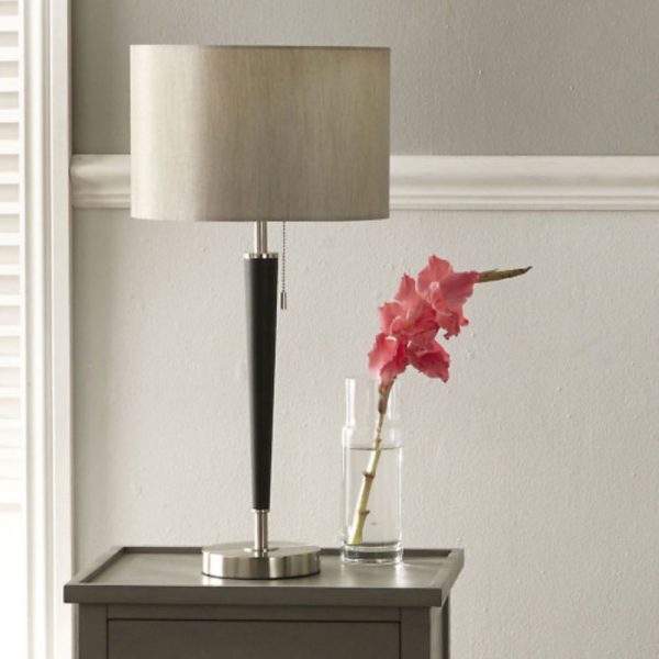 Lowry Silver and Matt Black Metal Table Lamp