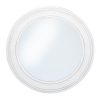 Washed White Wood Round Wall Mirror Small