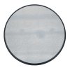 Matt Black Wood Veneer Round Mirror Foxed Glass