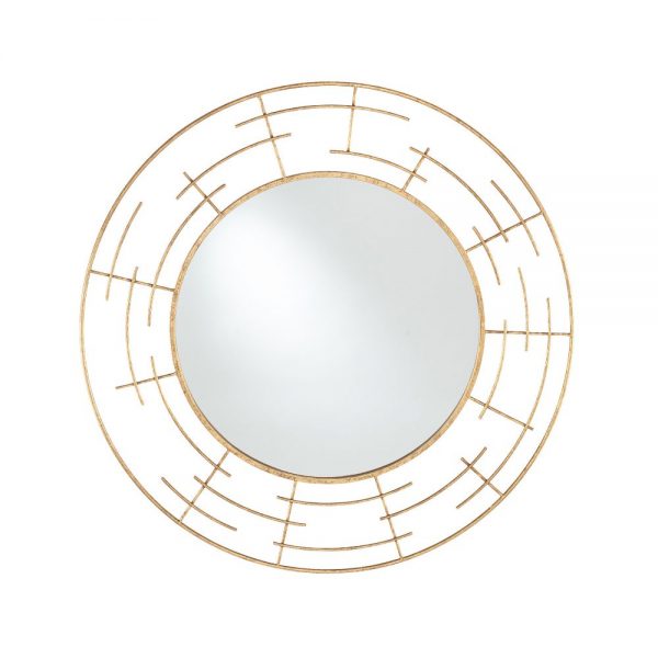 Gold Metal Frame Round Wall Mirror