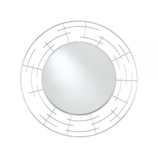 Silver Metal Frame Round Wall Mirror