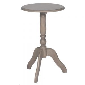 Ashwell Taupe Pine Wood Round Pedestal Table