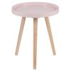 Pink MDF & Natural Pine Wood Round Table