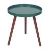 Forest Green MDF and Brown Pine Round Table
