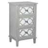 Puglia Dove Grey Mirrored Pine Wood 3 Drawer Unit