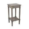 Heritage Taupe Pine Wood Square Accent Table