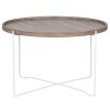 Bergen Natural Wood & Iron Round Coffee Table
