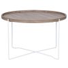Bergen Natural Wood & Iron Round Coffee Table