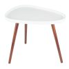 White MDF & Brown Pine Wood Teardrop Side Table