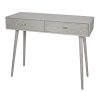 Chaya Dark Grey Pine Wood 2 Drawer Console Table