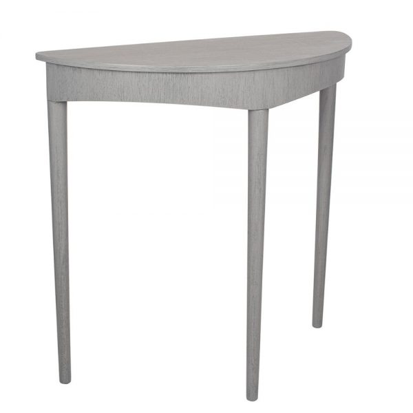 Dark Grey Pine Wood Half Moon Occasional Table