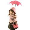 Girl on Log with Pink Umbrella