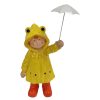 Boy in Yellow Raincoat with Umbrella