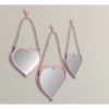 3 Pink Heart Mirrors