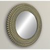 Round Brushed Gold Fluted Design Mirror