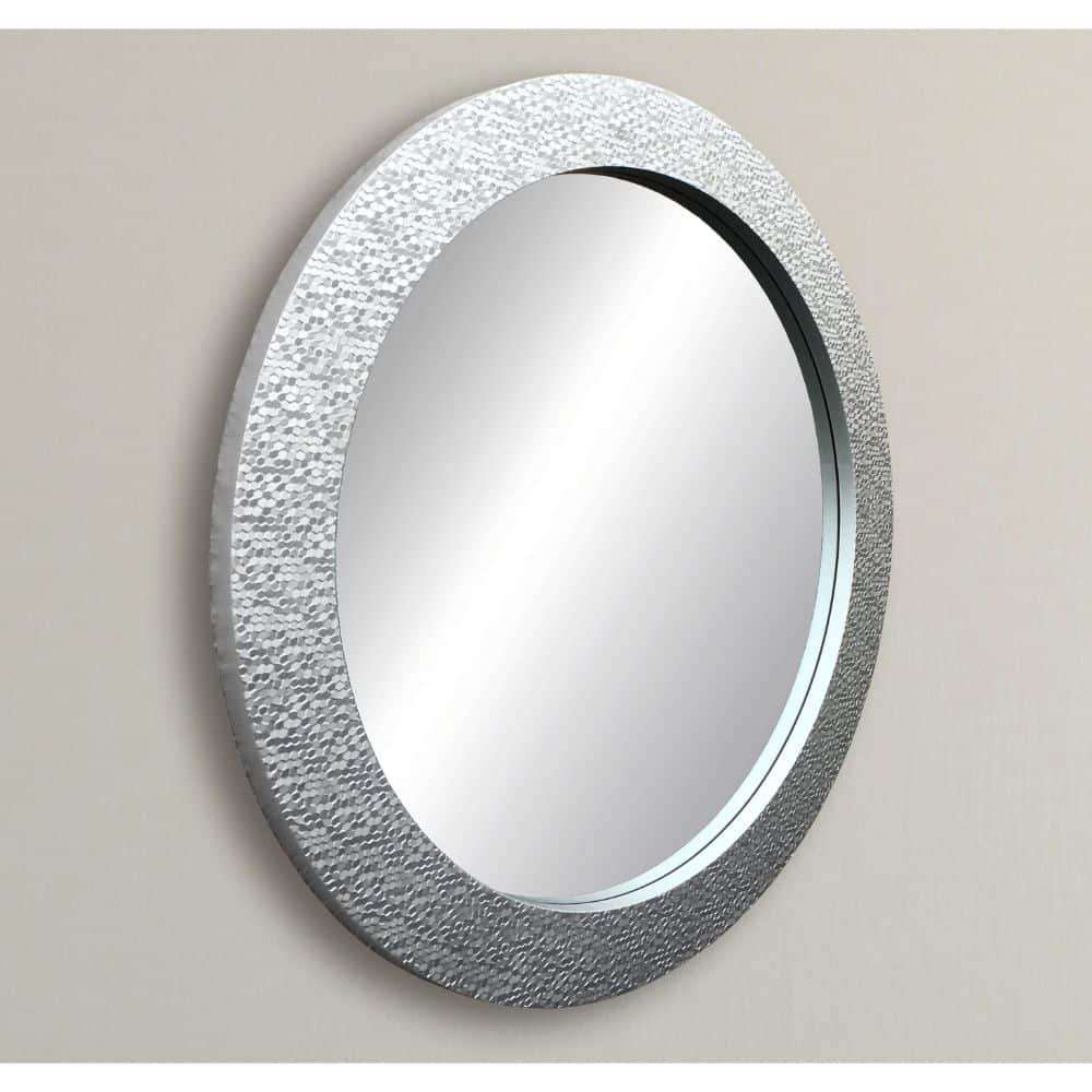Round store silver mirrors