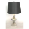 Turin Table Lamp Silver Glass Base Black Shade Height 25"