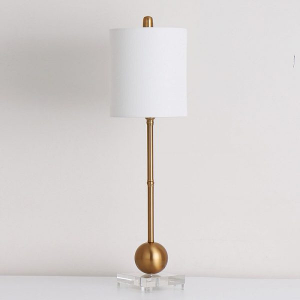 Lund Gold Table Lamp with Cream Shade H28inch