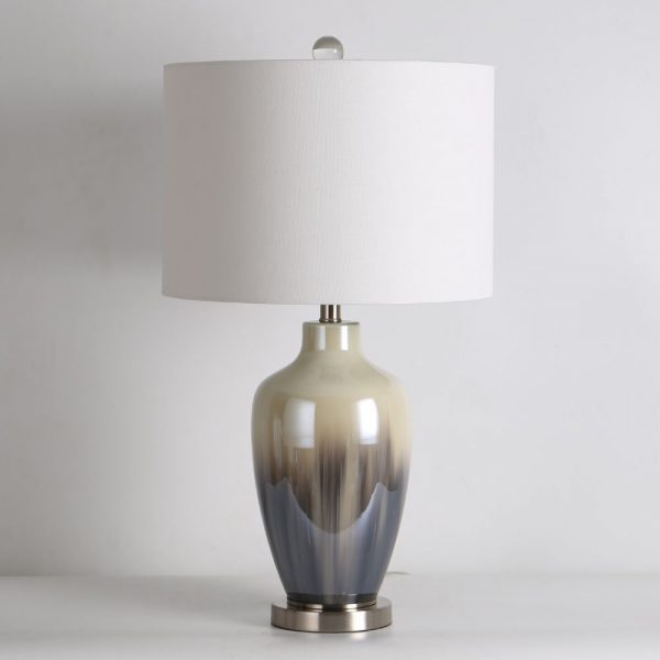 Carmona Table Lamp Grey Glass H28inch