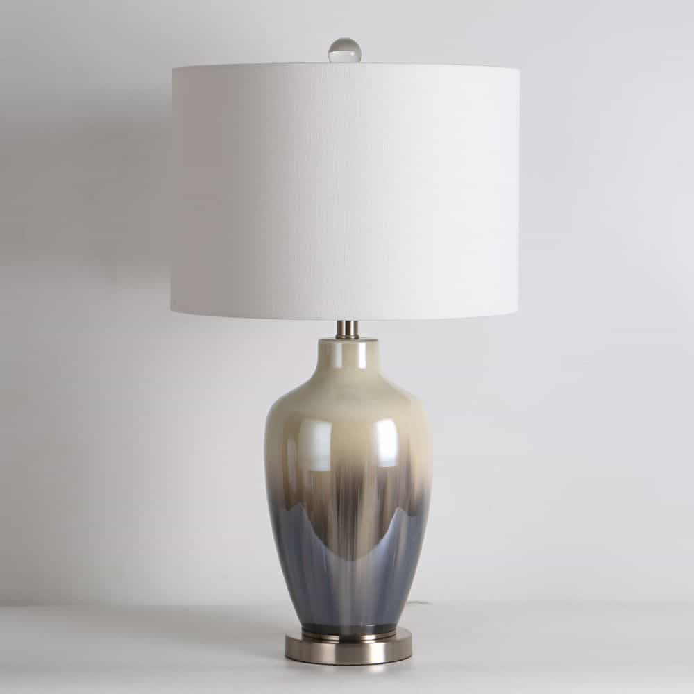 Carmona Table Lamp Grey Glass H28inch