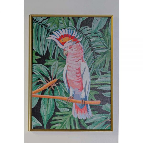 Pink Bird Framed Canvas