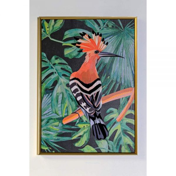 Orange Bird Framed Canvas