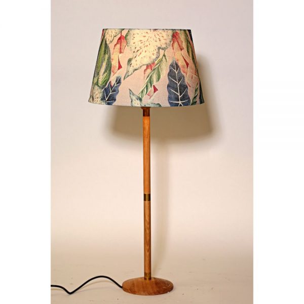 Oak Wood Table Lamp Tropical Design Shade