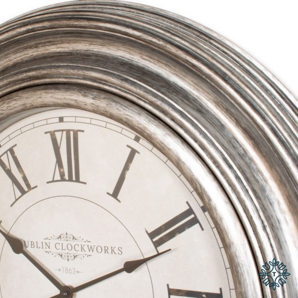 Dublin Clockworks Wall Clock 66cm Pewter