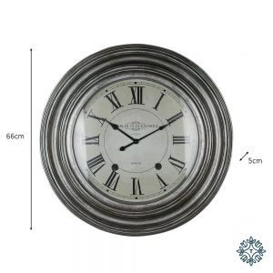 Dublin Clockworks Wall Clock 66cm Pewter