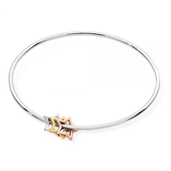 Triple Stars Silver Bangle