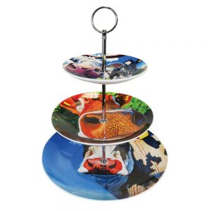 Eoin O'Connor Cows 3 Tier Cake Stand