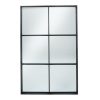 Dark Grey Metal 6 Section Oblong Wall Mirror