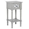 Puglia Dove Grey Mirrored Pine Wood Accent Table