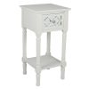 Puglia Ivory Mirrored Pine Wood Accent Table