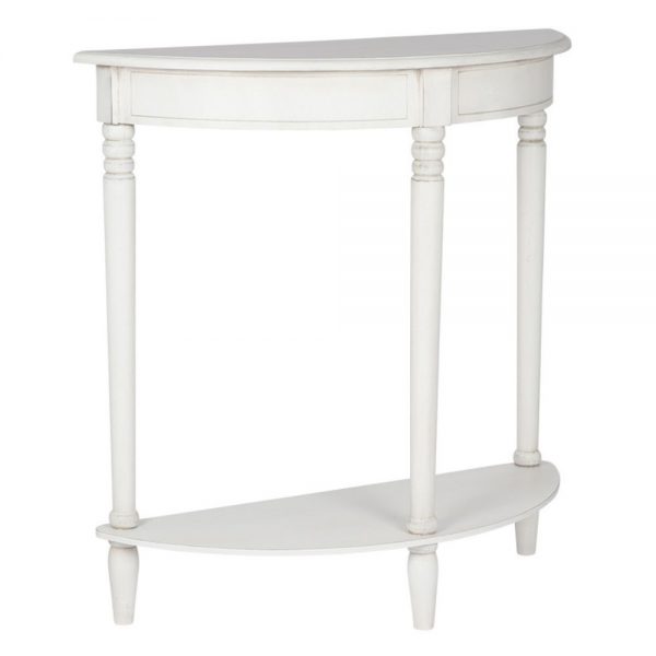 Heritage Elizabeth White Pine Half Moon Console Table