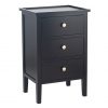 Chelmsford Black Pine Wood 3 Drawer Bedside Unit