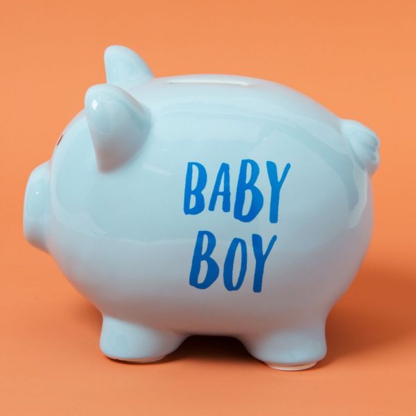 Pennies and Dreams Ceramic Pig Money Box Boy