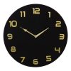 Hometime Black Glass Wall Clock Arabic Dial D35cm